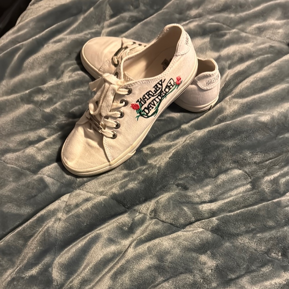Harley-Davidson Women's White Canvas Shoes